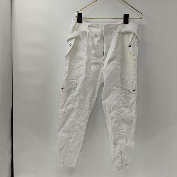 Polo Ralph Lauren Pants womens white cargo pants high waist belted pockets - Picture 3 of 15